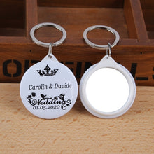 Load image into Gallery viewer, 30pcs Personalized wedding name date Keychain with Mirror Wedding Favors And Gifts Wedding Gifts For Guests Wedding Souvenirs