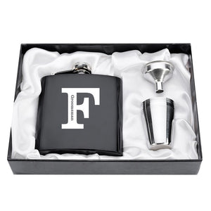 Personalized Engraved  6oz Hip Flask Set Stainless Steel Funnel Gift Box +2 Cups Bride Groom Best Man Usher Wedding Decor Favor