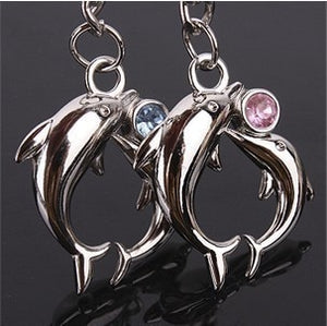 Alloy dual heart keychain creative couple lovers key ring advertising wedding birthday gift keychain souvenir