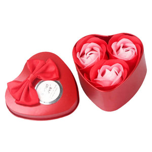 2018 3Pcs  beautiful Heart Scented Bath Body Petal Rose Flower Soap Wedding Decoration Best  Gift #0116