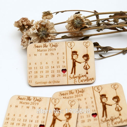 Customized Wedding Wood Favors, Save the Date Wood Magnets, Engraved Wood Wedding Gifts for Guests Wedding Souvenirs Decoration