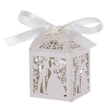 Load image into Gallery viewer, 50pcs/lot Wedding Gifts For Guests Paper Box Laser Cut Gift Bag Bride and Groom Birthday Party Favors Decoration Gift Candy Box