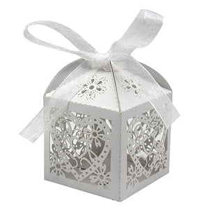 50pcs/lot Wedding Gifts For Guests Paper Box Laser Cut Gift Bag Bride and Groom Birthday Party Favors Decoration Gift Candy Box