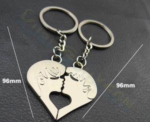 Alloy dual heart keychain creative couple lovers key ring advertising wedding birthday gift keychain souvenir