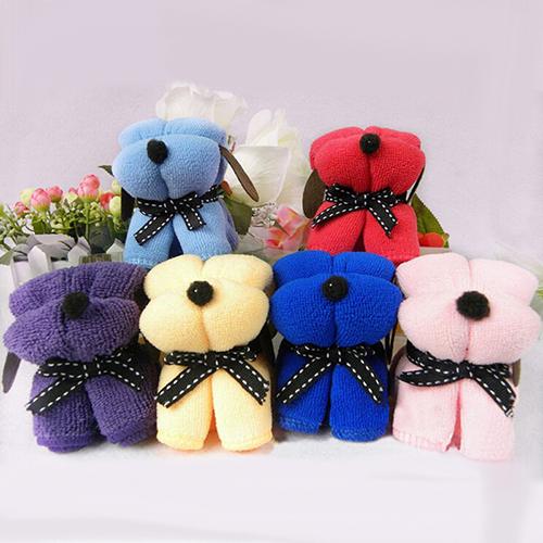 Cute Dog Cake Shape Towel Soft Breathable Cotton Washcloth Wedding Gifts Present Home & Garden