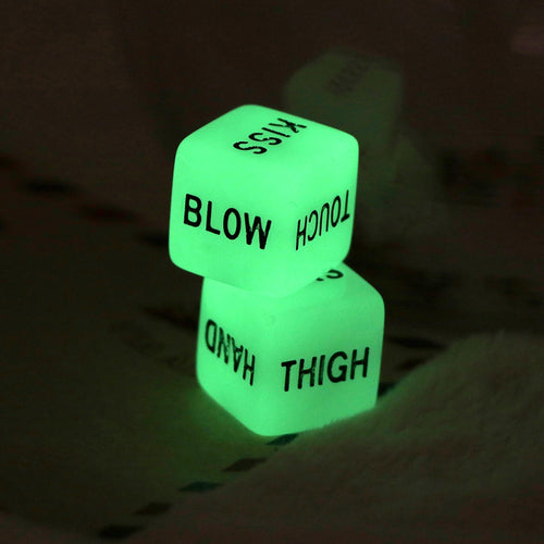 2pcs Funny Glow in Dark Love Dice Toys Adult Couple Lovers Games Aid Sex Party Toy valentines day gift for boyfriend girlfriend