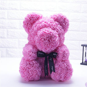 Rose Bear Flower Bear Foam Rose Teddy Bear Boxes Wedding Party Decor Flowers Valentine's Day Gift  Rose Bear Artificial Teddy