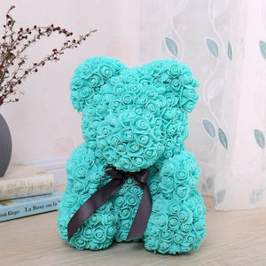 Rose Bear Flower Bear Foam Rose Teddy Bear Boxes Wedding Party Decor Flowers Valentine's Day Gift  Rose Bear Artificial Teddy