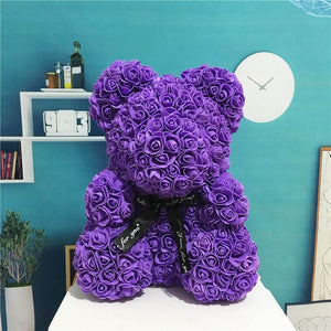 Rose Bear Flower Bear Foam Rose Teddy Bear Boxes Wedding Party Decor Flowers Valentine's Day Gift  Rose Bear Artificial Teddy